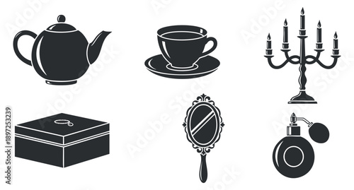 A collection of payment icons including credit card, wallet, cash, and shopping cart in clean outline vector style, suitable for financial and e-commerce projects