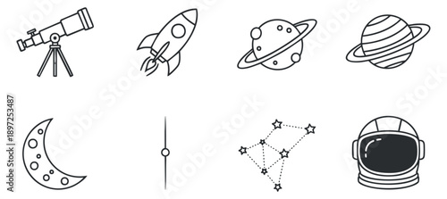 A collection of business presentation icons featuring male and female characters in outline minimalist vector style, ideal for corporate training materials