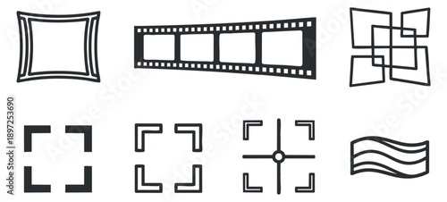 A collection of vector icons representing technology and circuit designs in a minimalist style, suitable for digital projects and tech branding