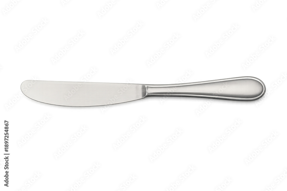 Fototapeta premium Silver butter knife with transparent background