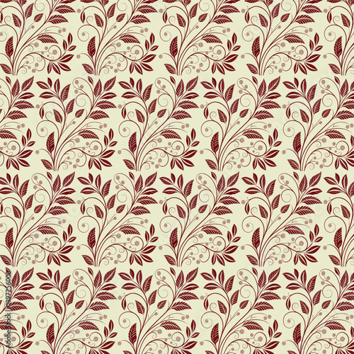 Nature Foliage Seamless Decorative Vector Pattern