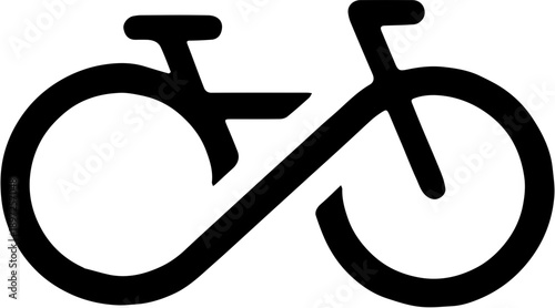 Bike line icon logo illustration,Silhouette of a bicycle, simple black bike icon vector illustration used for transport, cycling, fitness, eco travel and recreational design.