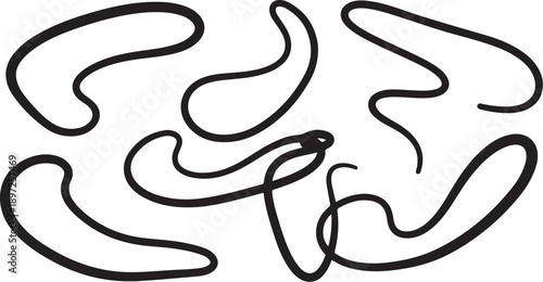 Abstract black line art on white background illustration design