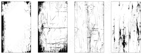 Bundle of four vertical grunge texture. 