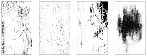 Bundle of four vertical grunge texture. 