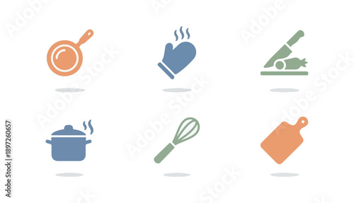 Cooking utensils illustration on black background