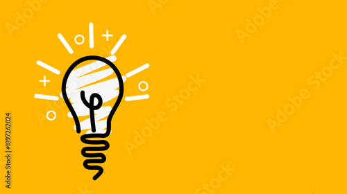 the idea is a light bulb. the text business. abstract light bulb on a white background. create a cover or poster. Vector illustration. orange, black. 