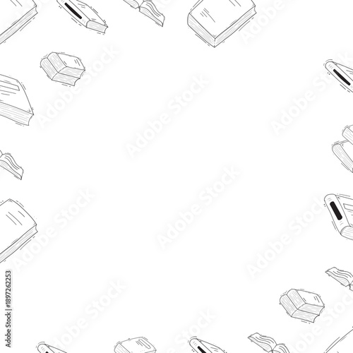 Frame of hand drawn book background