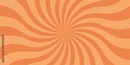 Retro vintage grunge orange radial burst sunburst ray pattern. Sunburst vector copyspace background. Vintage sunrays illustration swirl line. Abstract circuses, stripe background design.