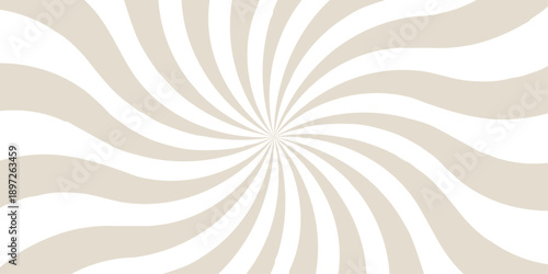 Retro vintage grunge beige and white radial burst sunburst ray pattern. Sunburst vector copyspace background. Vintage sunrays illustration swirl line. Abstract circuses, stripe background design.