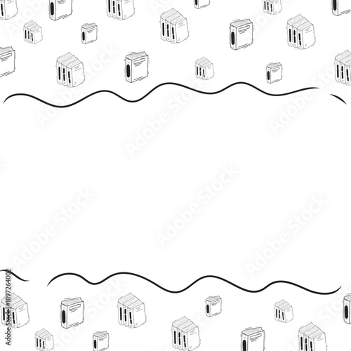 Frame of hand drawn book background