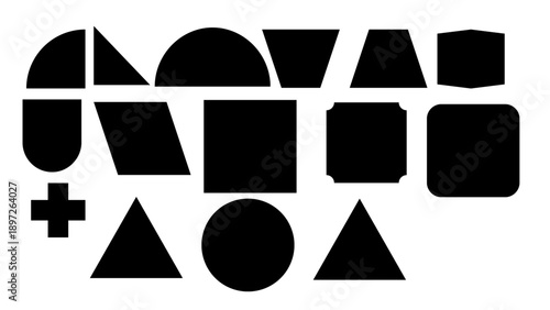 circle, illustration, silhouette, collection, abstract, set, element, graphic, vector, design, icon, symbol, basic, geometry, geometric, background, form, y2k, flower, retro, black, bauhaus, shape, mo