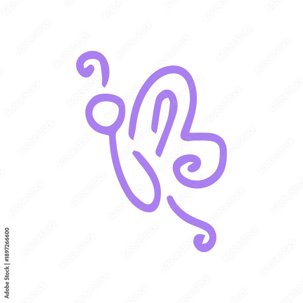 Obraz premium line art butterfly