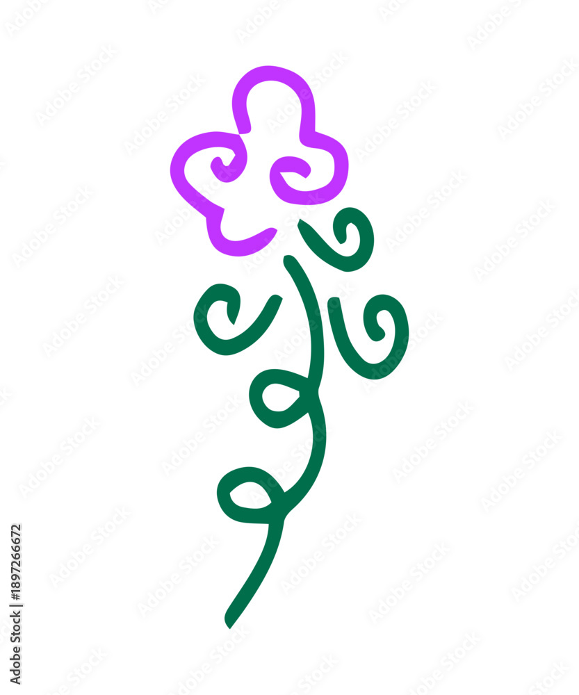 Obraz premium line art flower