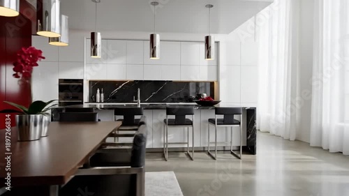 Modern Luxury Open Concept Kitchen Dining Area With Sleek Design And Elegant Decor