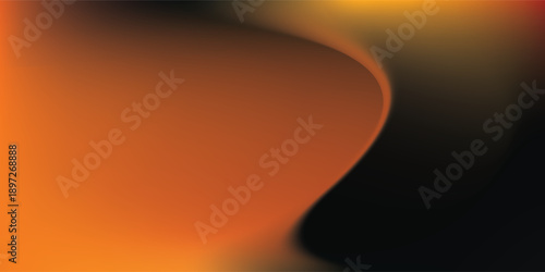 Abstract Orange and Black Gradient Swirl Background.