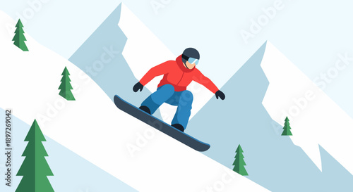 Snowboarder Silhouette Performing Air Trick During Winter Sunset