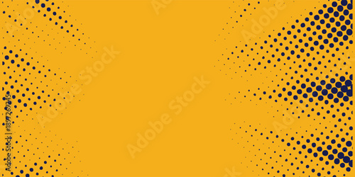 Abstract Halftone Pattern Background with Yellow and Black Dots.