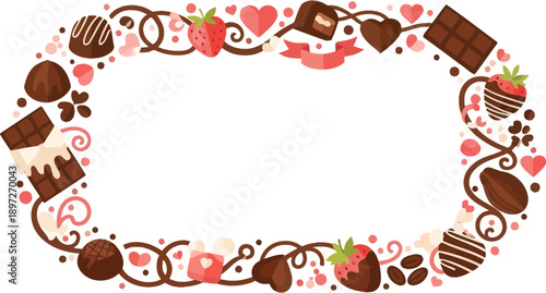 Chocolate and Strawberry Valentines Day Frame