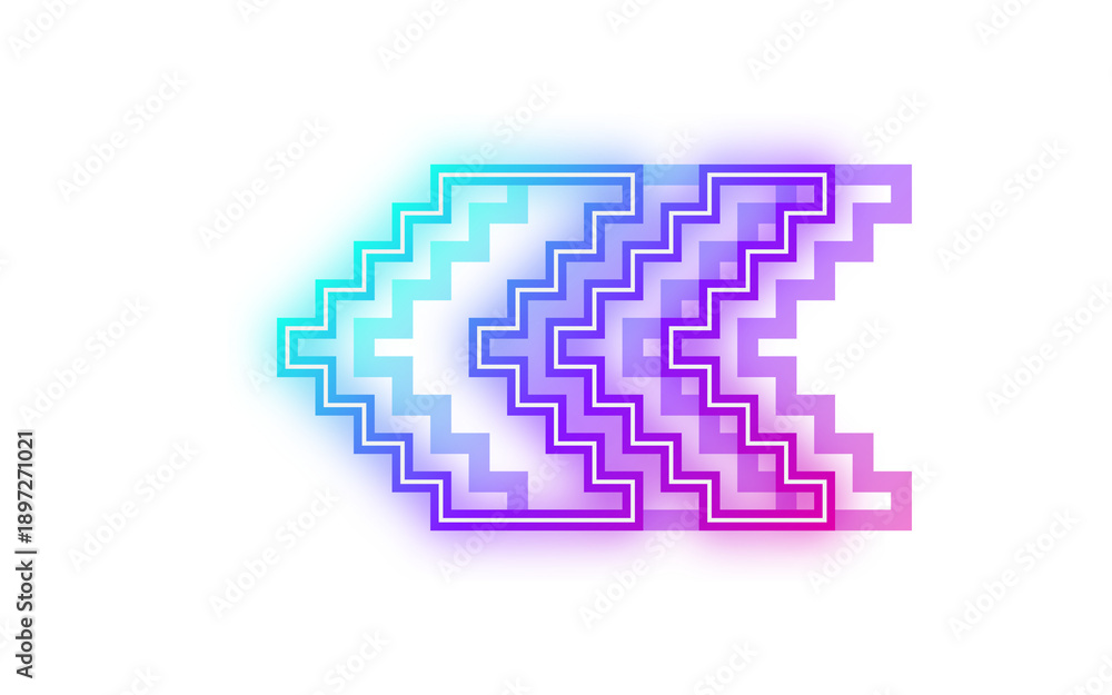 Fototapeta premium neon pixel arrow