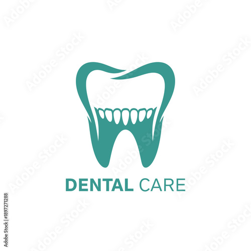 Dental care illustration featuring a tooth icon with dental health emphasis