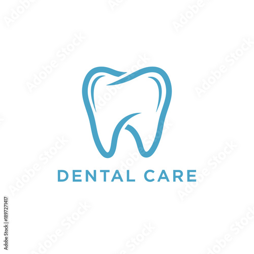 Dental care illustration featuring a tooth icon symbol
