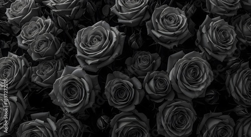 Black roses on black background dark floral arrangement