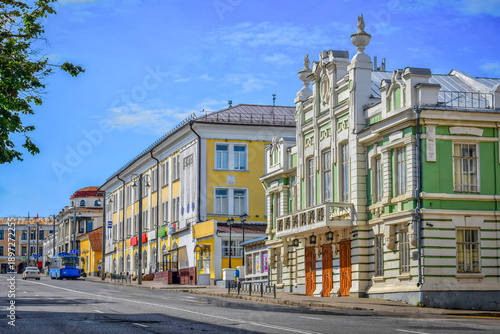 Quadro su tela Gagarin Street historic architecture in Vladimir city, Vladimir region of Russia