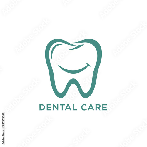 Dental Care Illustration Featuring a Smiling Tooth Icon
