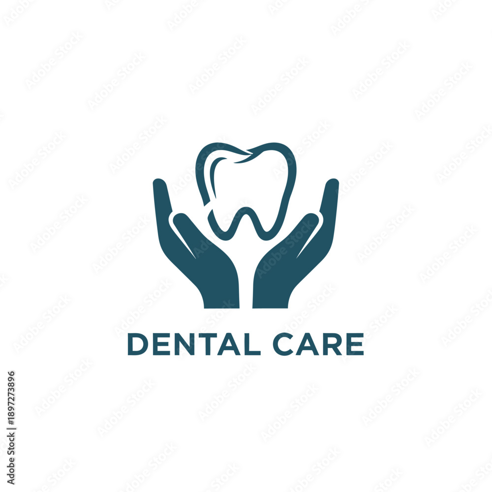 Obraz premium Hands holding a tooth symbolizing dental care and oral health illustration
