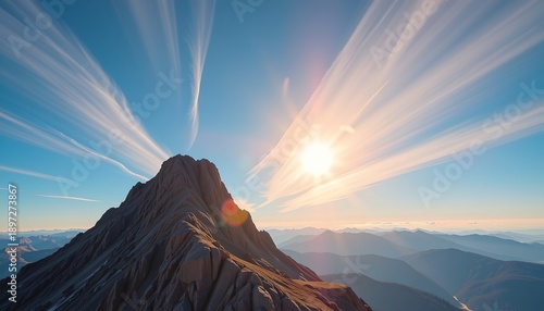 20260201184133list 275 A serene mountain summit rises majestically, crowned with jagged rocks and soft patches of moss, overlooking a sprawling, rugged ridge that stretches into the horizon