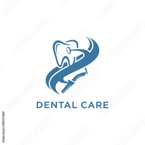Dental care illustration featuring tooth and dental tools