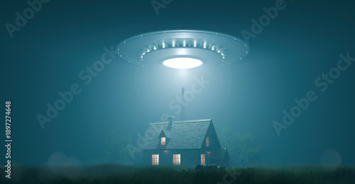 Photos UFO abducts a man from his home.