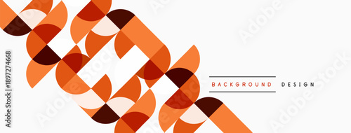 Abstract geometric pattern. Orange, brown squares create dynamic diagonal lines. Minimalist design with white space. Modern aesthetic.