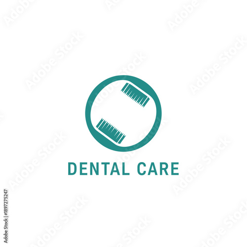 Dental Care Illustration Featuring Toothbrushes in a Circle