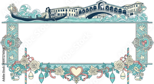 Venice Gondola Wedding Frame - Romantic, Vintage, Travel