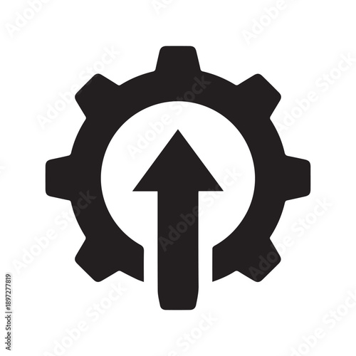 Upload settings and process management icon: a symbol for system upgrades and configuration updates Vector