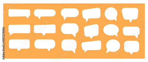 Chat and Speech Bubble Icons Collection on Yellow Background