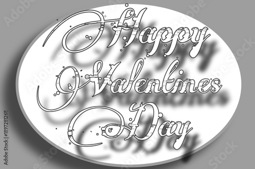 ilustrasi tex happy Valentines day 