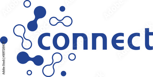 logo design text and connection, molecule, logo for technology, modern, symbol, icon, idea, creative.
