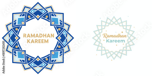 Vector greeting “Ramadhan Kareem”. Ramadan theme. Vector, minimalist, illustration, icon set.