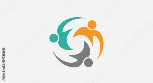 Collaborative diverse people united in a circle, representing teamwork and community on an isolated white background.