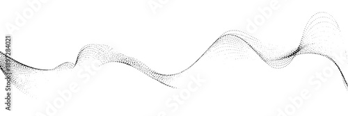 Line wave vector pattern with smooth curves, subtle gradients, minimalist design, fine dotted lines, monochrome style, elegant flowing form, abstract dynamic movement, digital art, modern aesthetic