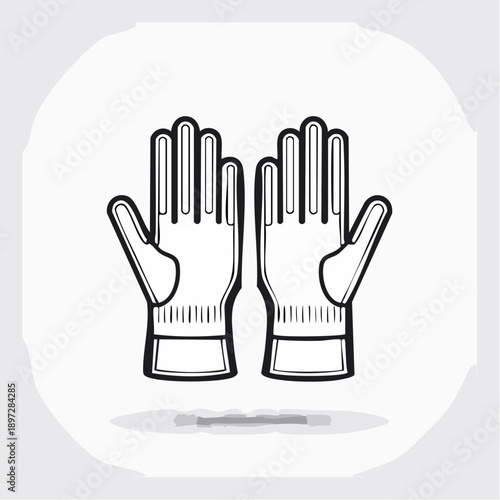 作業用手袋の安全対策ラインベクターアイコン 保護具イメージ