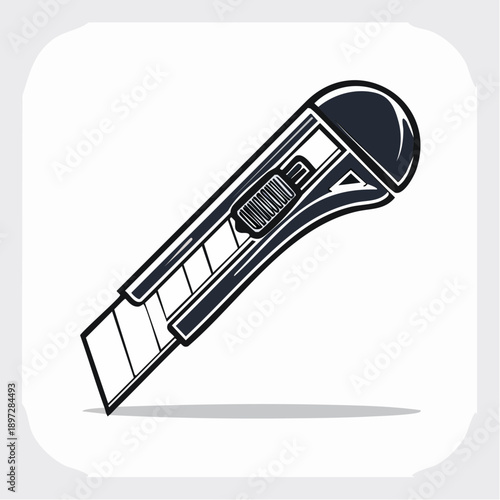 カッターナイフの作業用工具ラインベクターアイコン