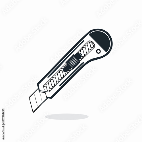 カッターナイフの作業用工具ラインベクターアイコン