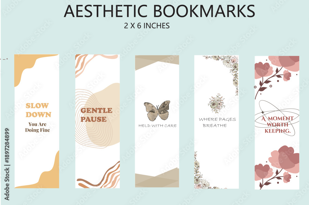 Obraz premium Cool Aesthetic Bookmark Design – Modern Bookmark Artwork, Stylish Graphic Bookmarks for Readers