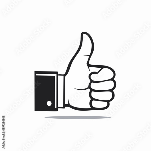 親指を立てたグッドサインのOK評価ベクターアイコン