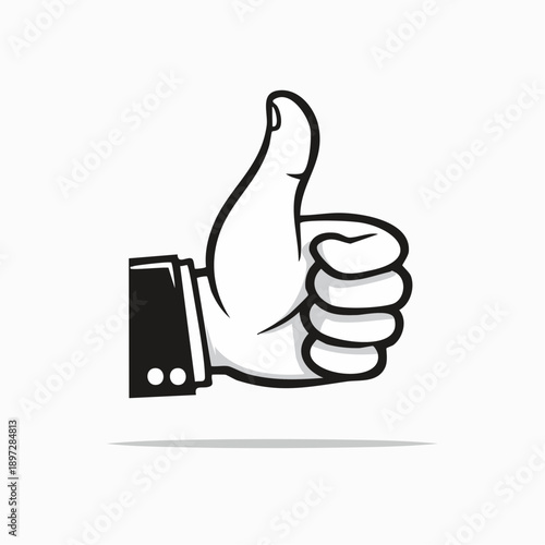 親指を立てたグッドサインのOK評価ベクターアイコン