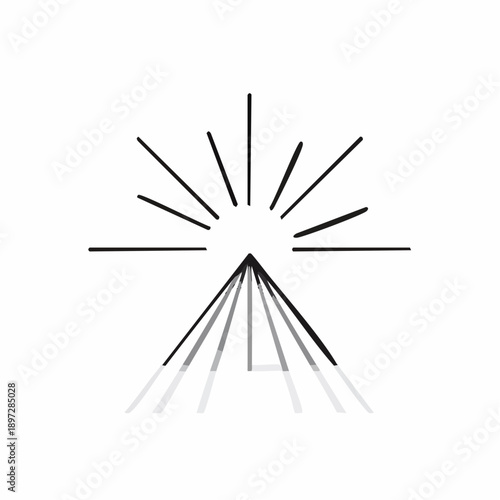 放射状に広がる集中線とスピード感を表すシンプルラインベクター背景素材